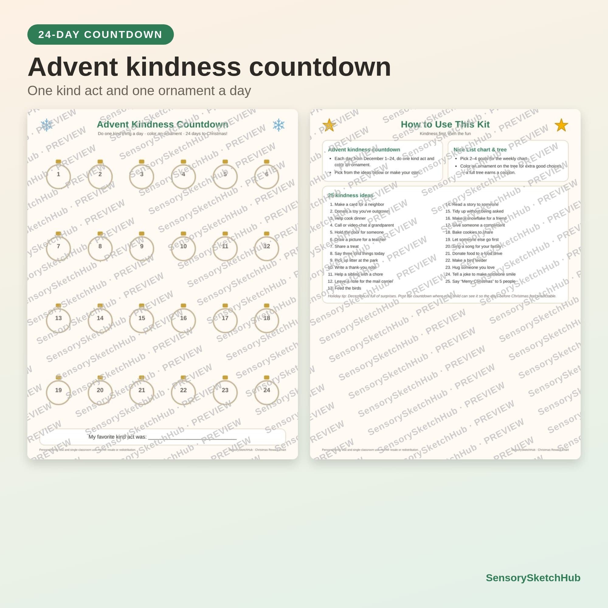 Christmas Reward Chart for Kids, Advent Kindness Countdown, Nice List Behavior Tracker, Holiday Coupons, view 2