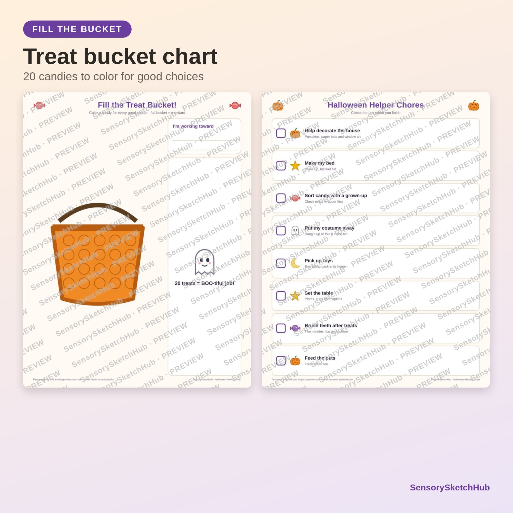 Halloween Reward Chart for Kids, Pumpkin Sticker Tracker, Behavior Coupons, October Countdown, view 3