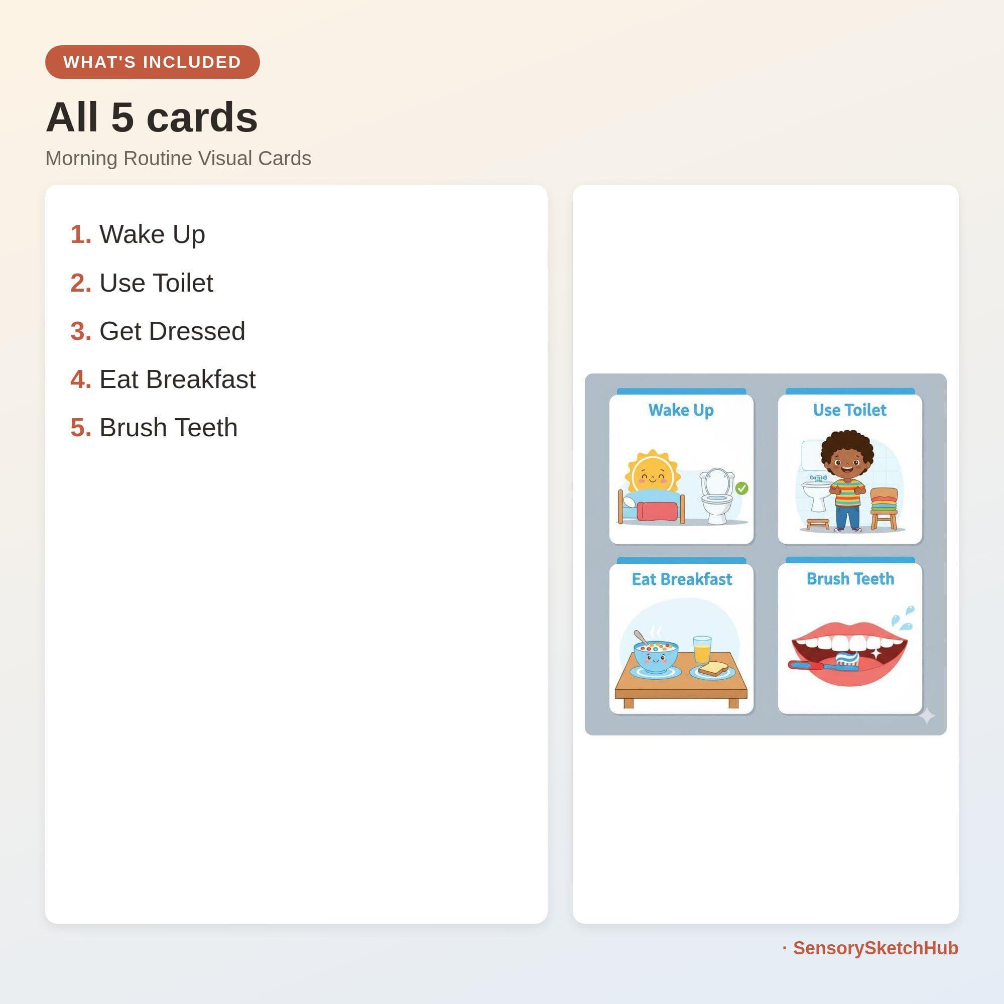 Morning Routine Chart | Visual Schedule for Autism ADHD Kids | Toddler Picture Cards, view 4