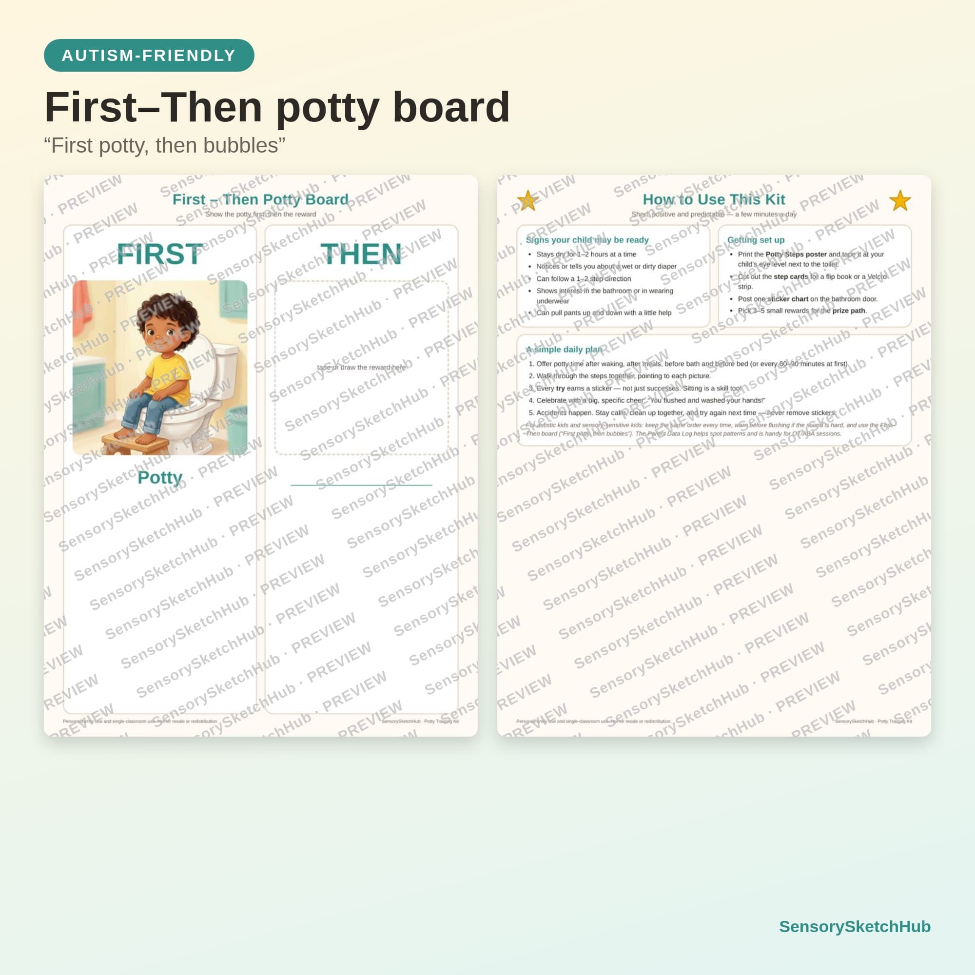 Potty Training Chart Kit, Sticker Rewards, Visual Toilet Steps, Certificate, Autism ADHD Toddler, view 6