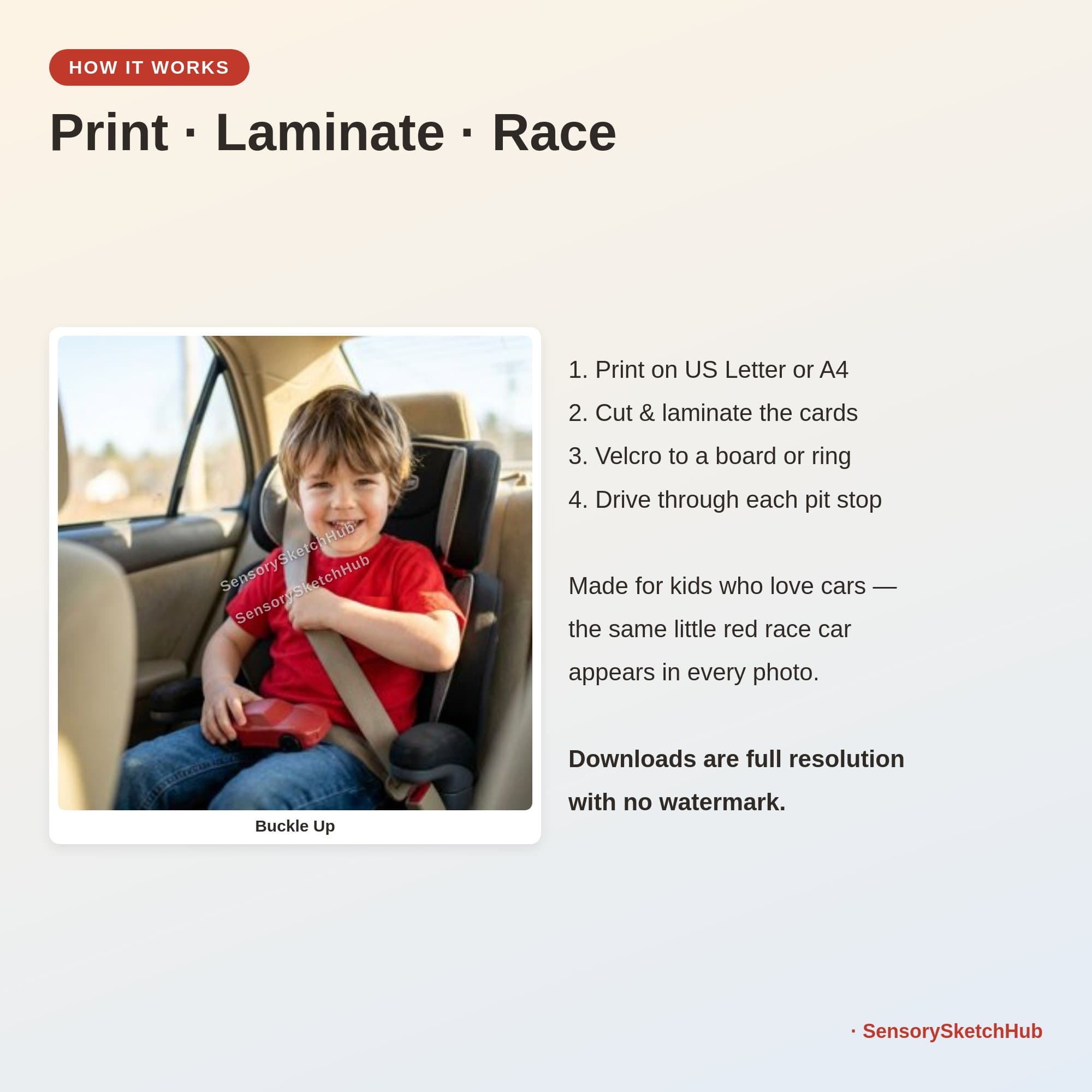 Car Theme Morning Routine Visual Cards | 18 Real Photo Steps | Autism ADHD Kids